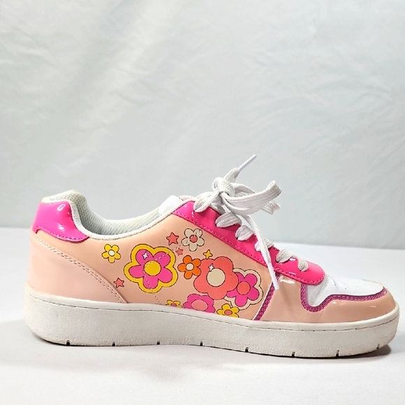 Mattell Barbie Pink Floral Sneakers Size 10 - Picture 1 of 9